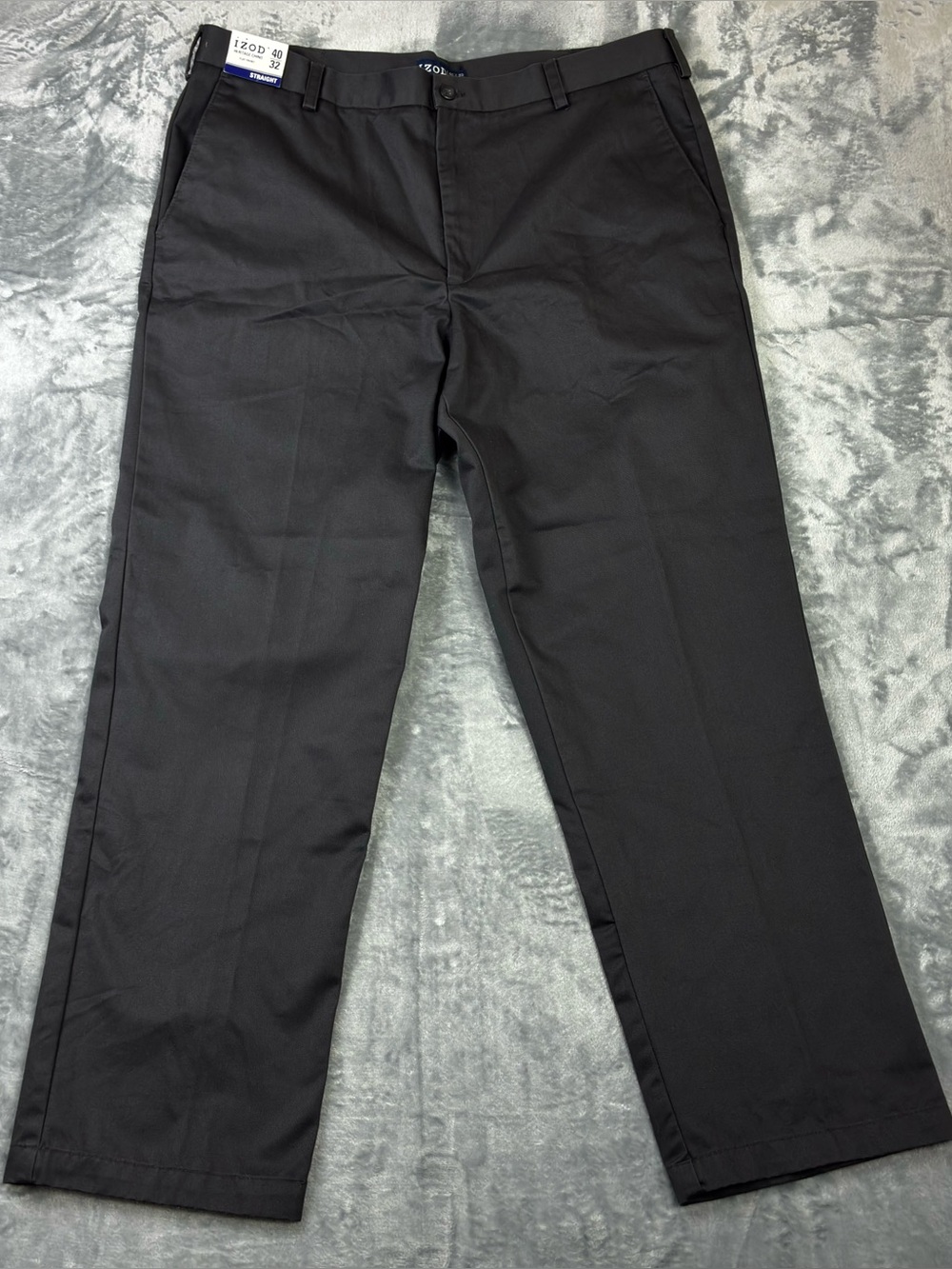 NWT Izod Heritage Chino 40x32 Gray Wrinkle Free Flat Front Straight Leg Pants